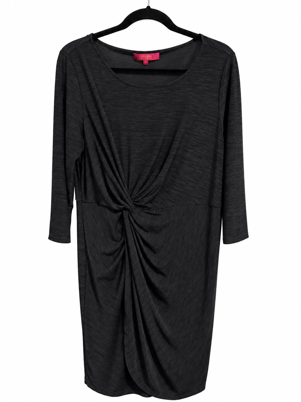 Catherine Malandrino Charcoal Gray Twist-Knot Dress Large